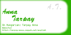 anna tarpay business card